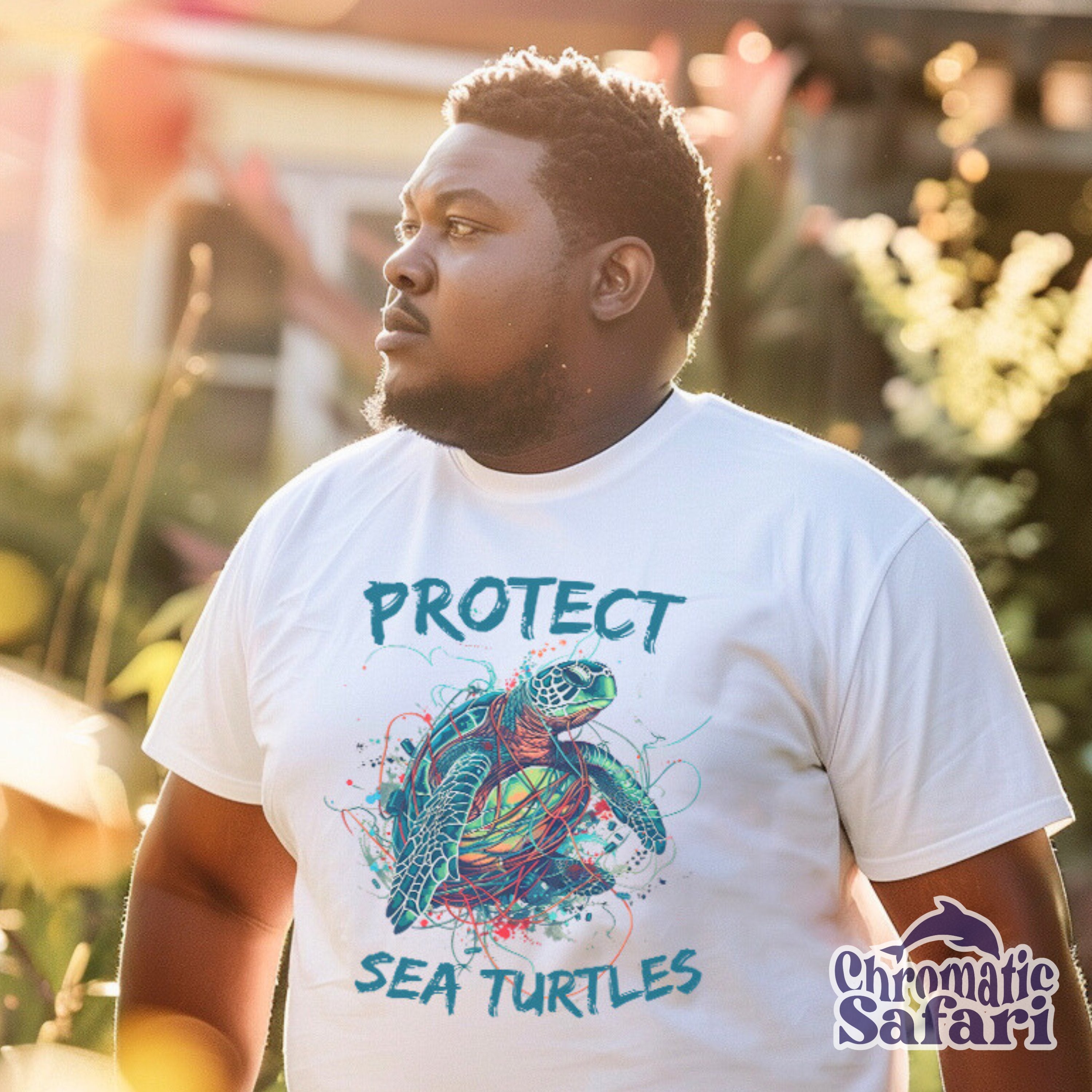 Protect Sea Turtle Shirt Retro Sea Life Tee, Sealife Ocean Conservation Marine Biology Gift, For Conservationist or Marine Biologist - T - Shirt - Chromatic Safari - White - S