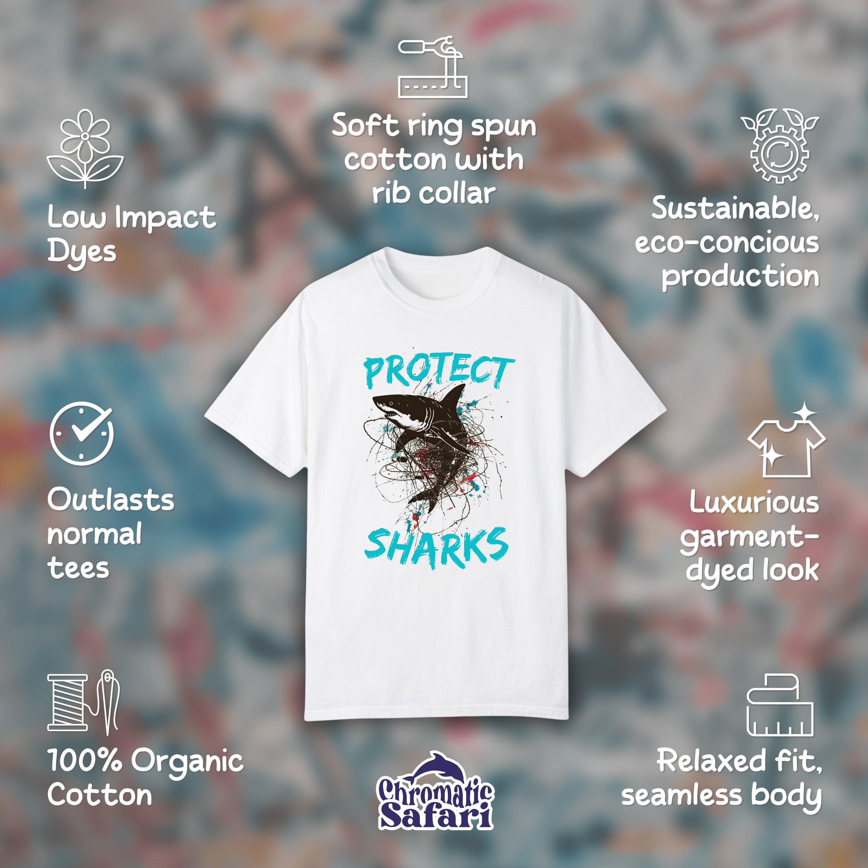 Protect Shark Awareness Shirt, Sealife Ocean Conservation Marine Biology Gift, For Locals and Biologist Gift - T - Shirt - Chromatic Safari - White - S