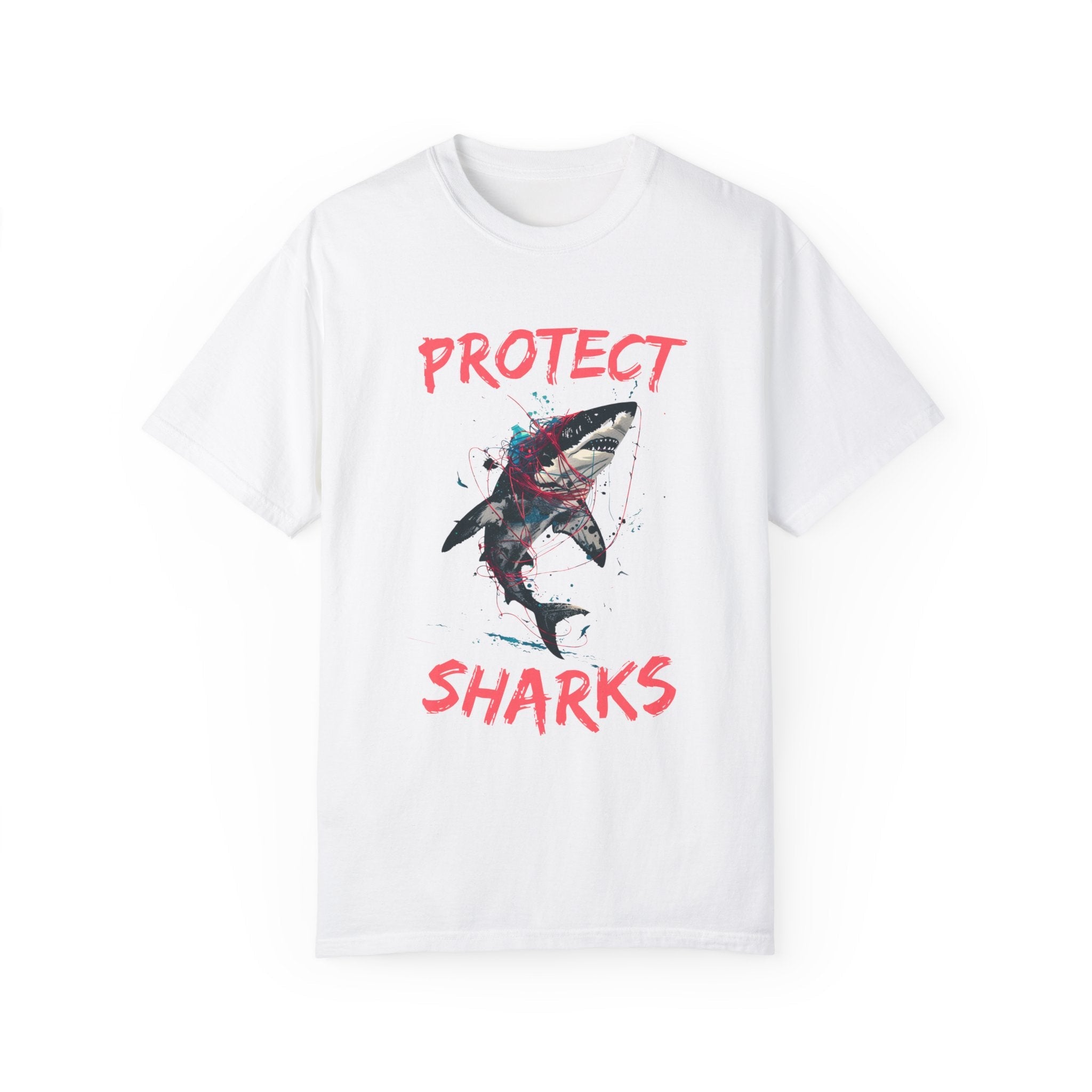 Protect Shark Street Art Awareness Shirt, Sealife Ocean Conservation Marine Biology Gift, For Locals Surfer - T - Shirt - Chromatic Safari - White - S