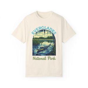 Retro Everglades, FL National Parks Shirt, Hiking Gift Mountain Tee Outdoor Lover Adventure Tshirt, Camping Gift - T-Shirt - Chromatic Safari - Ivory - S
