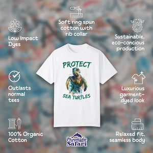 Retro Sea Life Tee Protect Sea Turtles Shirt, Sealife Ocean Conservation Marine Biology Gift, For Divers or Surfers - T - Shirt - Chromatic Safari - White - S