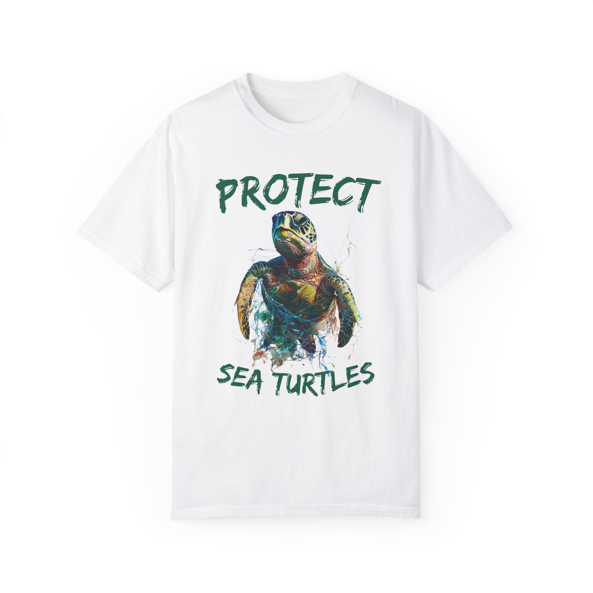 Retro Sea Life Tee Protect Sea Turtles Shirt, Sealife Ocean Conservation Marine Biology Gift, For Divers or Surfers - T - Shirt - Chromatic Safari - White - S