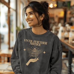 Retro Until Further Notice 4B Sweatshirt, Women Empowerment, Feminist Womens Rights Awareness Pullover Tee, Gift for Her, Gift for Friends - Sweatshirt - Chromatic Safari - Charcoal - S