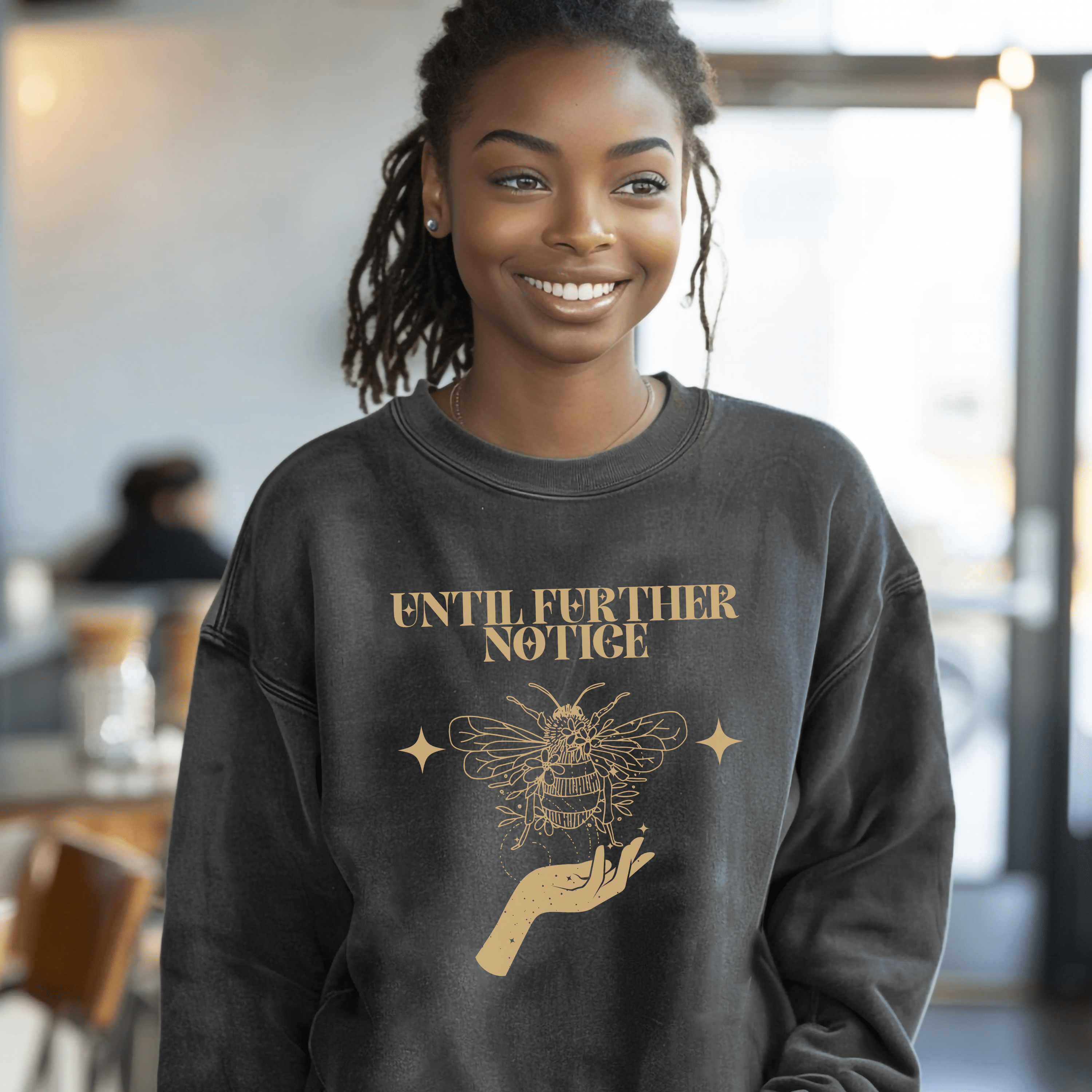 Retro Until Further Notice 4B Sweatshirt, Women Empowerment, Feminist Womens Rights Awareness Pullover Tee, Gift for Her, Gift for Friends - Sweatshirt - Chromatic Safari - Charcoal - S