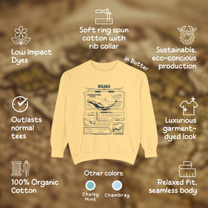 Scifi Beluga Whale Anatomy Shirt Pullover, Marine Animal Anatomical Cyberpunk Sweatshirt, Surfers Gifts - Sweatshirt - Chromatic Safari - Butter - S