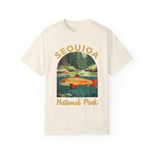 Sequioa CA Vintage National Parks Shirt, Camping Gift Mountain Tee Outdoor Lover Adventure Tshirt, Hikers Gift - T-Shirt - Chromatic Safari - Moss - S