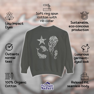 Shark Manta Ray Ocotpus Cottagecore Pullover, Ocean Conservation Marine Biologist Sweatshirt, Gift for Biologist - Sweatshirt - Chromatic Safari - True Navy - S