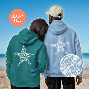 Starfish Design Hoodie: Eco-Friendly, Artistic Sweatshirt for Marine Life Enthusiasts, Perfect for Ocean Conservation Supporters - Chromatic Safari - Navy - S