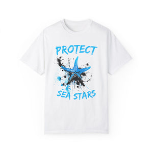 Street Art Protect Starfish Awareness Shirt, Sealife Ocean Conservation Marine Biology Gift, For Locals and Conservationist - T - Shirt - Chromatic Safari - White - S