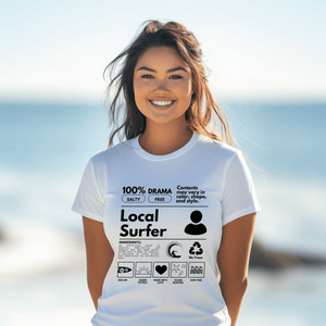 Surfing Shirt, Local Surfer Tee, Oversized Locals Summer Shirt, Trendy Ocean Lovers Tshirt, Gift Surfers - T-Shirt - Chromatic Safari - White - S