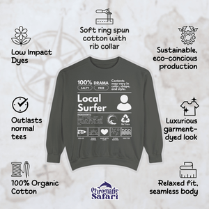 Surfing Sweathirt, Local Surfer Tee, Oversized Locals Summer Pullover Shirt, Trendy Ocean Lovers Tshirt, Gift Surfers - Sweatshirt - Chromatic Safari - Charcoal - S