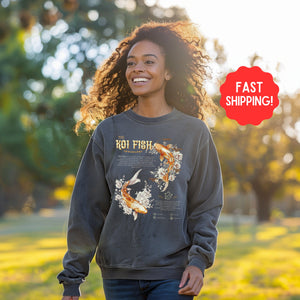 The Koi Fish Anatomy Fish Tank Sweathirt, Funny Fish Vintage Aquarium Fishing Anatomy Pullover Tshirt, Fishing Gift For Mom or Dad - Sweatshirt - Chromatic Safari - Pepper - S