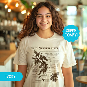 The Nudibranch Sea Slug Anatomy Shirt, Marine Animals Vintage Tshirt, Sea Creature Gifts - T-Shirt - Chromatic Safari - Ivory - S