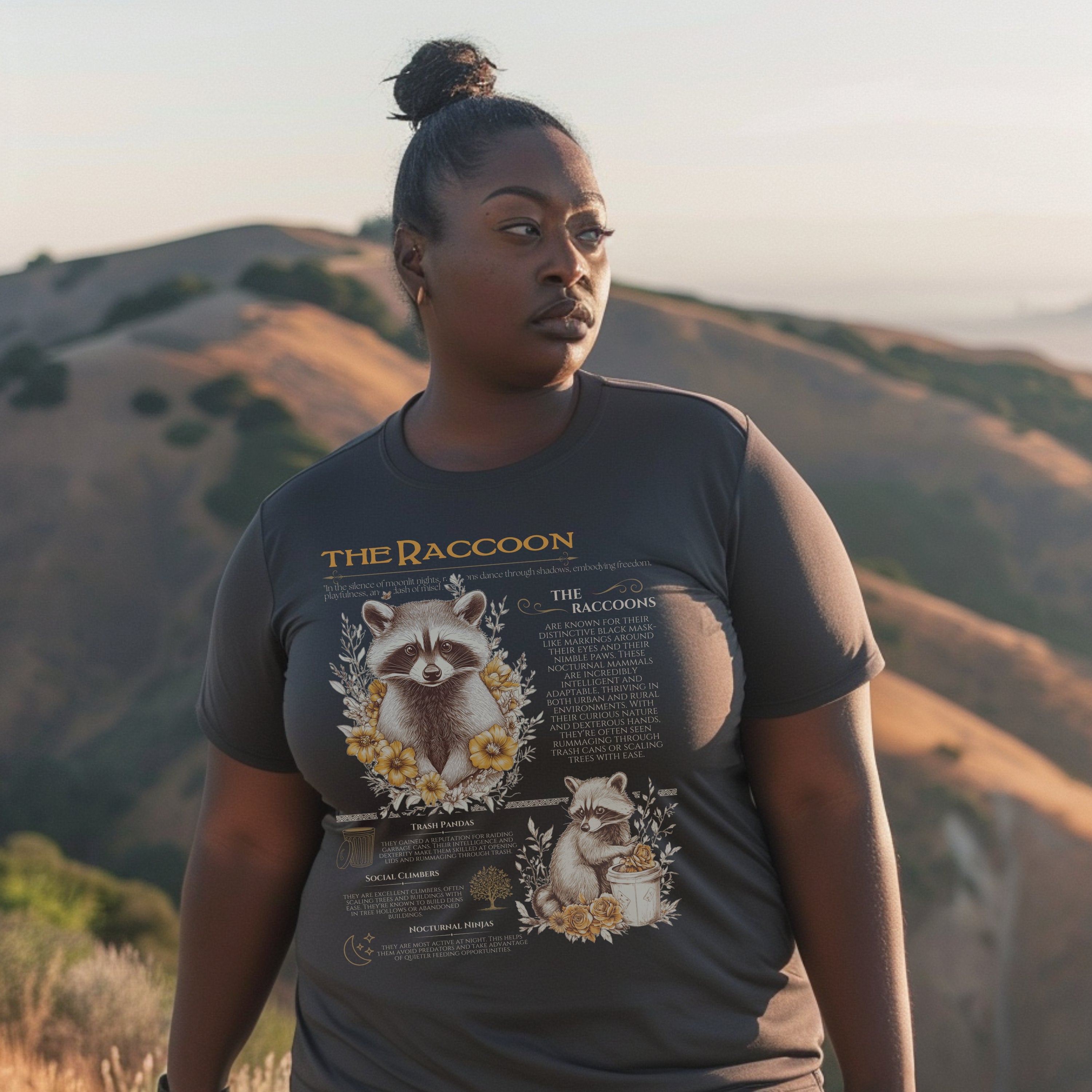 The Raccoon Anatomy Possum Trash Panda Shirt, Funny Animals Opossum Vintage Raccoon Tshirt, Gift For Animal Lover - T-Shirt - Chromatic Safari - Pepper - S