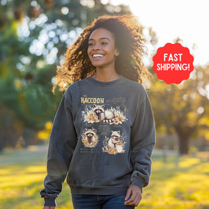 The Raccoon Trash Panda Opossum Sweatshirt Pullover, Funny Animals Opossum Vintage Raccoon Anatomy Tee, Gift For Her or Him - Sweatshirt - Chromatic Safari - Pepper - S