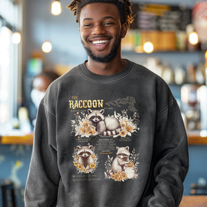 The Raccoon Trash Panda Opossum Sweatshirt Pullover, Funny Animals Opossum Vintage Raccoon Anatomy Tee, Gift For Her or Him - Sweatshirt - Chromatic Safari - Pepper - S