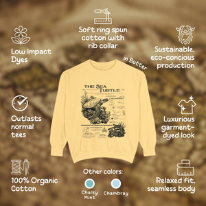 The Sea Turtle Comfort Colors Anatomy Shirt Pullover, Marine Animals Vintage Sweatshirt, Sea Turtle Gifts - Sweatshirt - Chromatic Safari - Chalky Mint - S