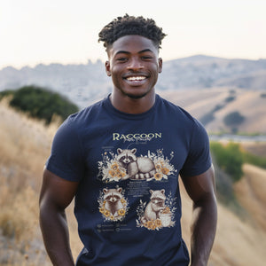 Trash Panda Anatomy The Raccoon Opossum Shirt, Funny Animals Opossum Vintage Raccoon Tshirt, Gift For Her or Him, Possum Raccoon Lover - T-Shirt - Chromatic Safari - True Navy - S