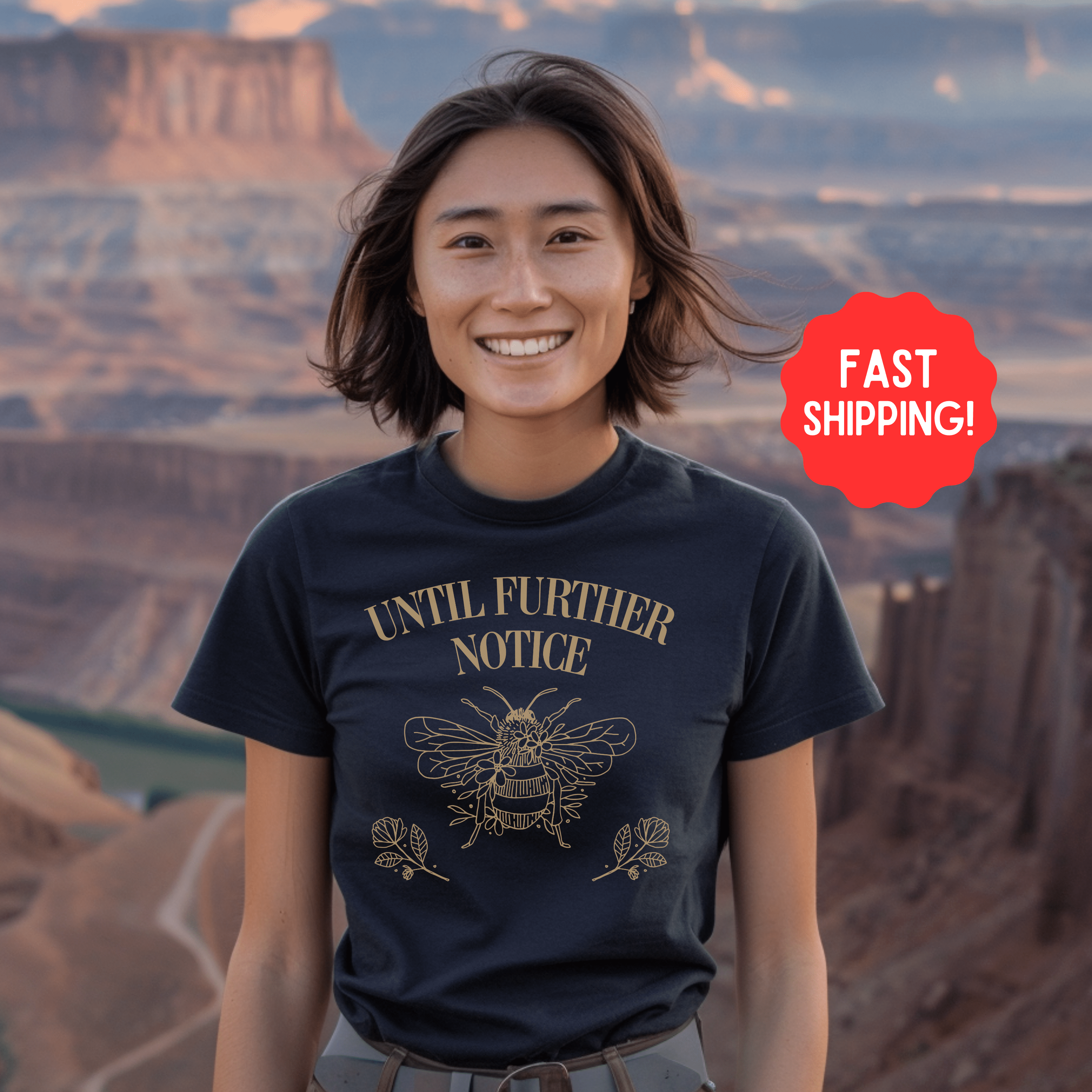 Until Further Notice 4B Movement, Smash The Patriarchy, Feminist Womens Rights Awareness Tee, Gift for Her, Gift for Activist - T-Shirt - Chromatic Safari - True Navy - S