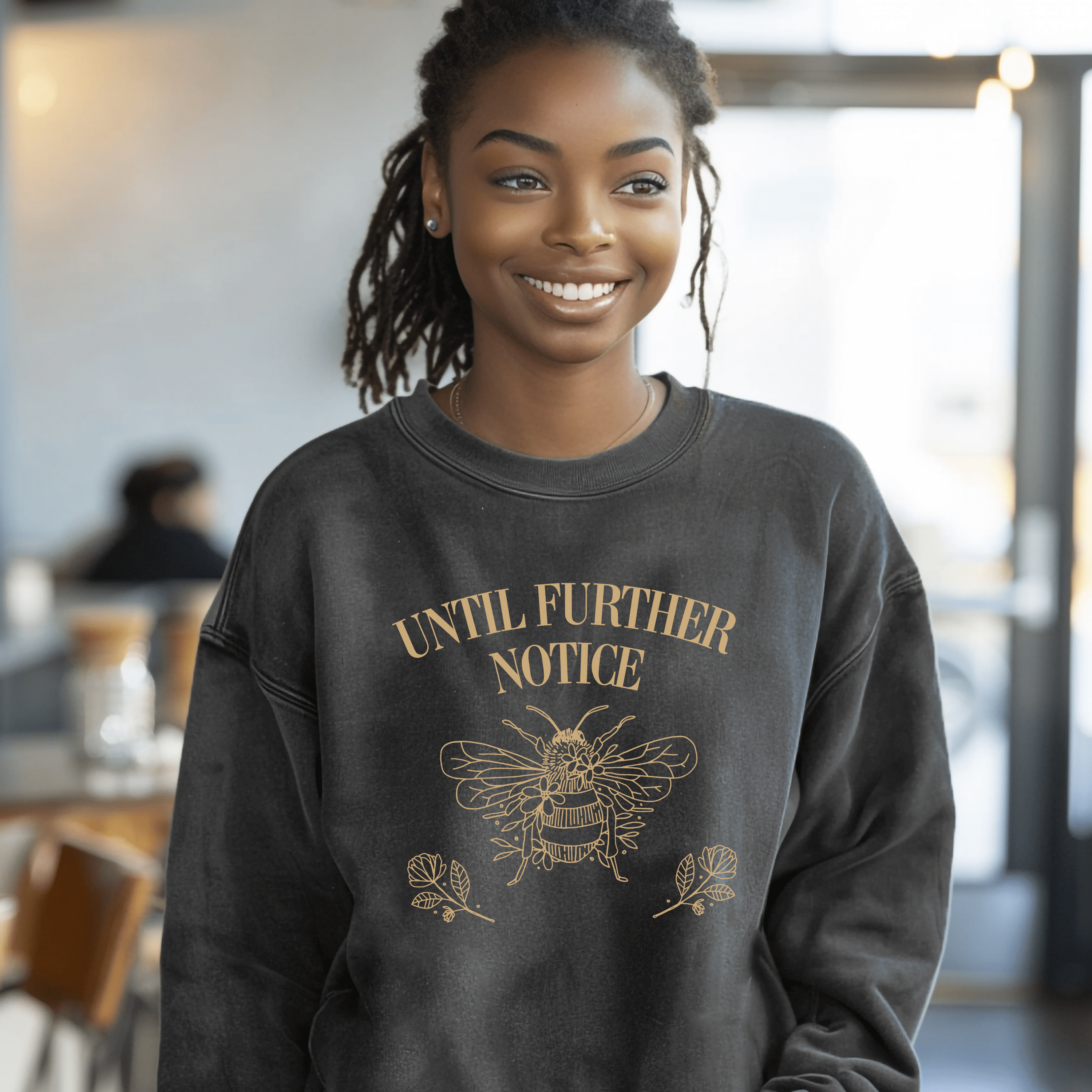 Until Further Notice 4B Movement Sweatshirt, Smash The Patriarchy, Feminist Womens Rights Awareness Pullover Tee, Gift for Her, Gift for Activist - Sweatshirt - Chromatic Safari - Charcoal - S