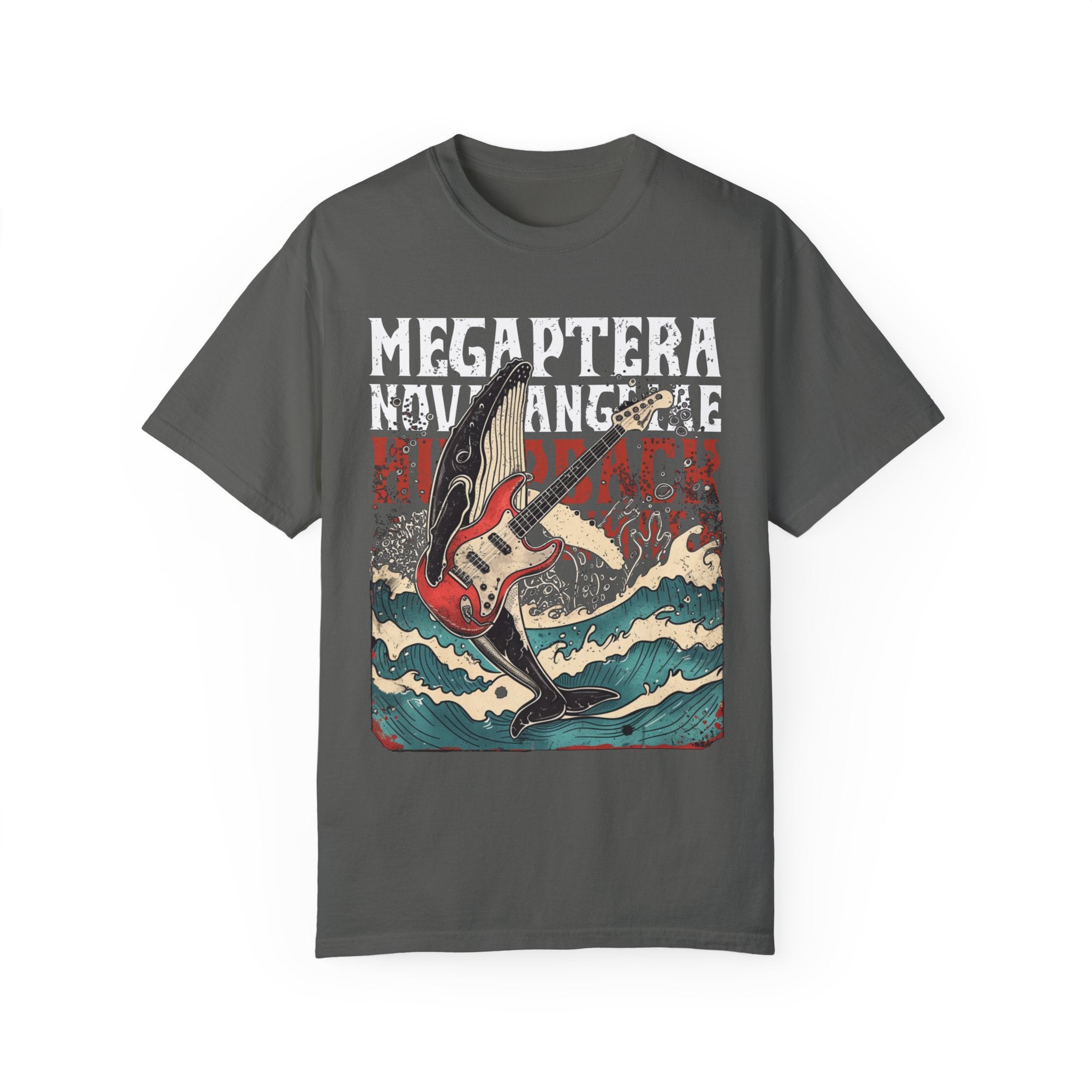 Vintage Guitar Humpback Whale Band Shirt, Marine Biology Fun Bootleg Shirt, Gift for Marine Biologist - T-Shirt - Chromatic Safari - Pepper - S
