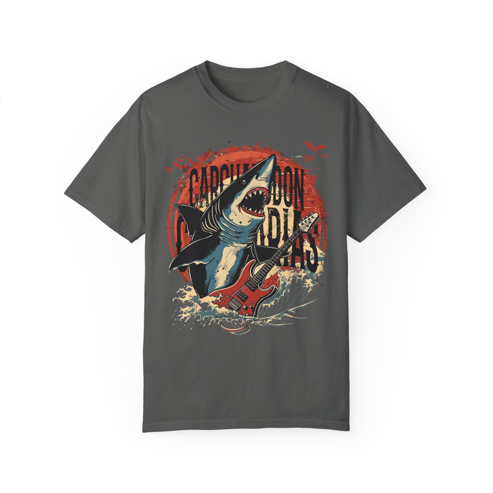 Vintage Shark Band Shirt, Marine Biology Fun Bootleg Shirt, Gift for Music Lover - T - Shirt - Chromatic Safari - Pepper - S