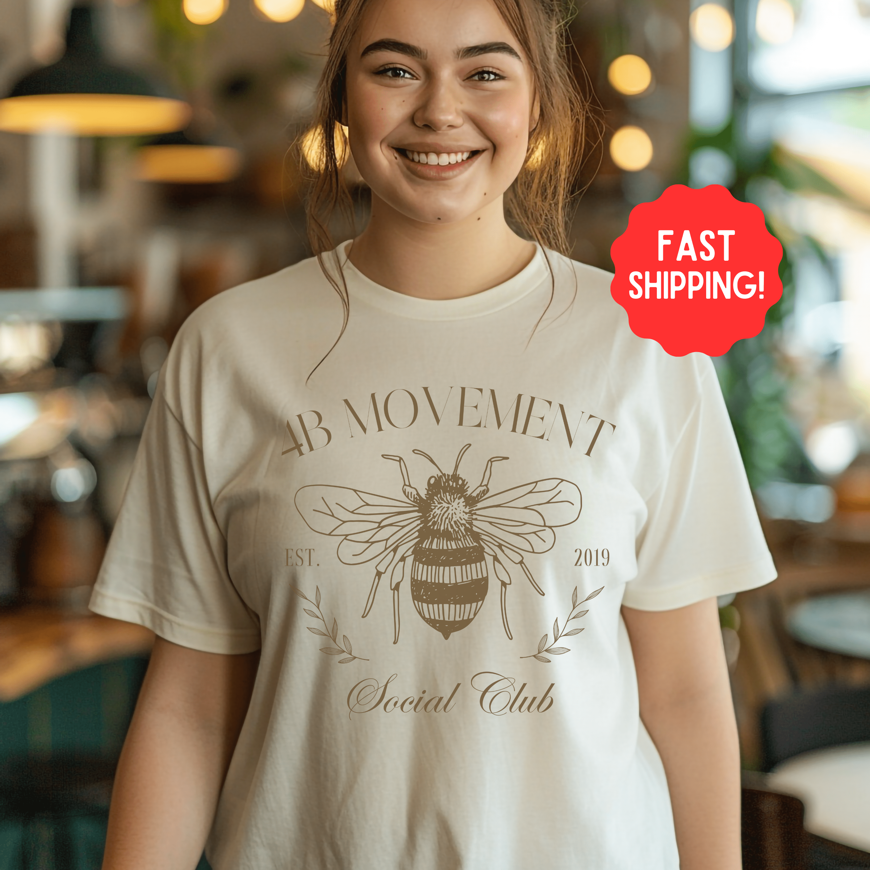 Women Impowerment 4B Shirt, Smash The Patriarchy, Feminist Womens Rights Awareness Tee, Gift for Her, Gift for Friends - T-Shirt - Chromatic Safari - Ivory - S