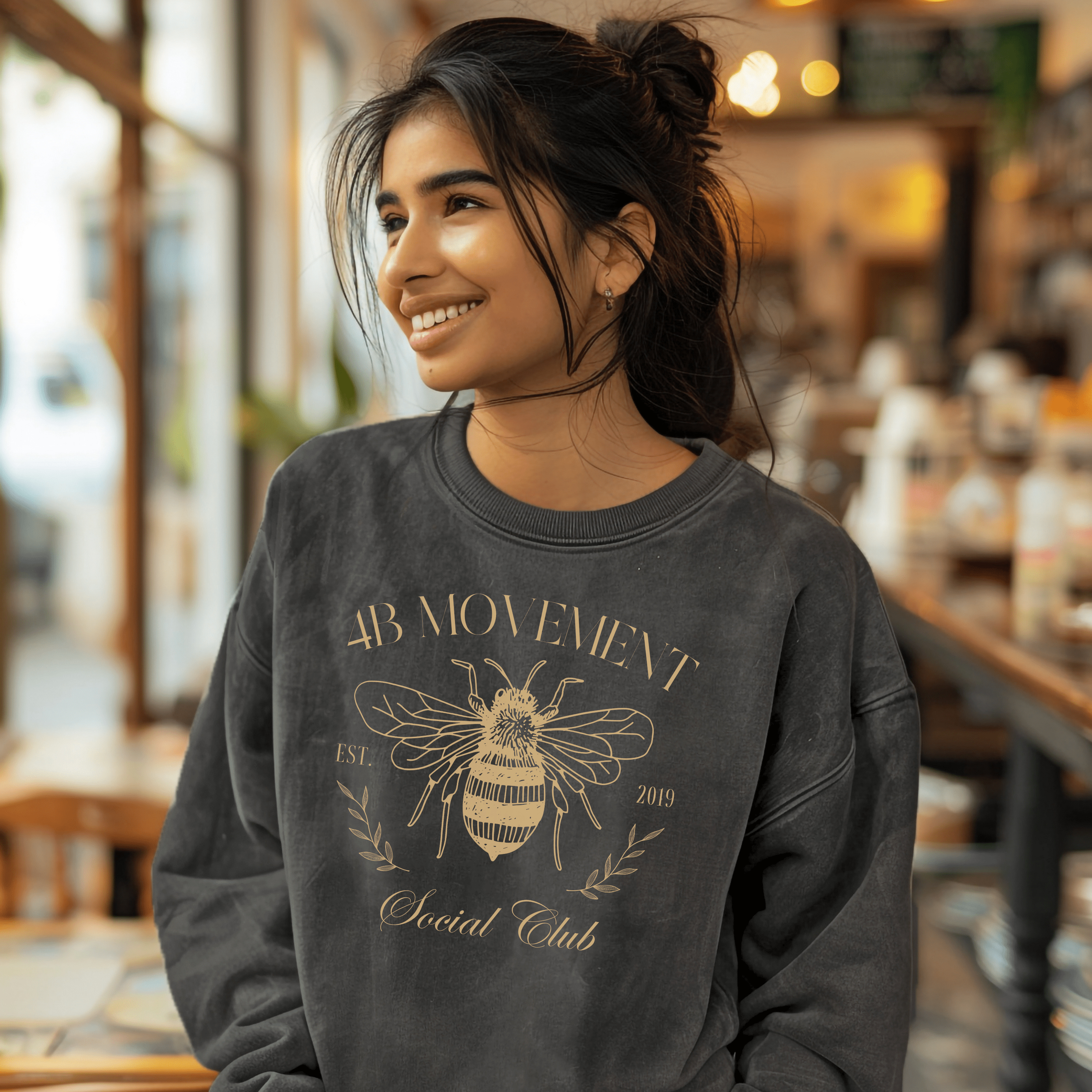 Women Impowerment 4B Sweatshirt, Smash The Patriarchy, Feminist Womens Rights Awareness Pullover Tee, Gift for Her, Gift for Friends - Sweatshirt - Chromatic Safari - Charcoal - S