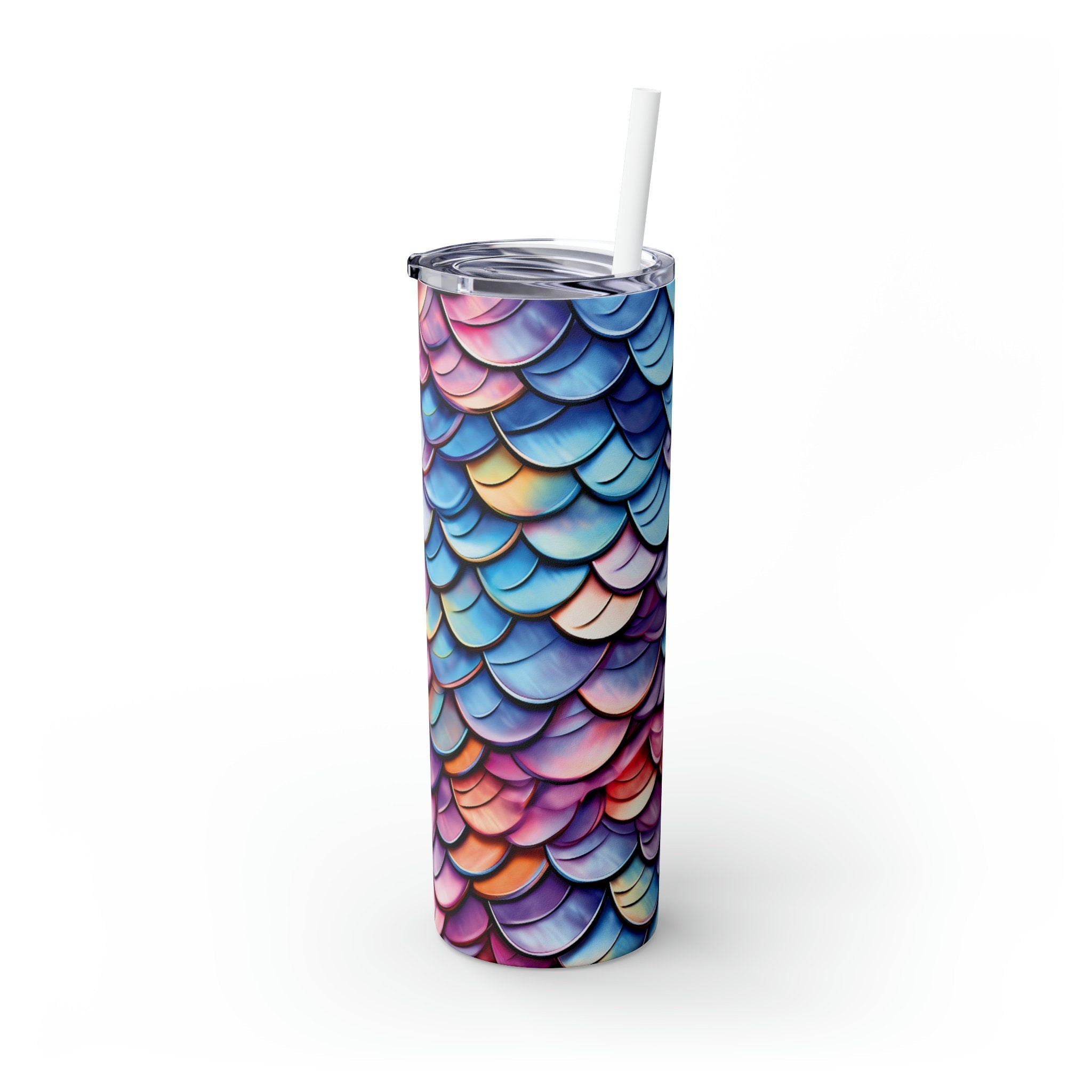 Artful Ocean Skinny Tumbler 20oz, Stainless Steel, Reusable, Eco-Friendly Drinkware, Essential for Ocean Conservationists & Sealife Fans - Chromatic Safari - -