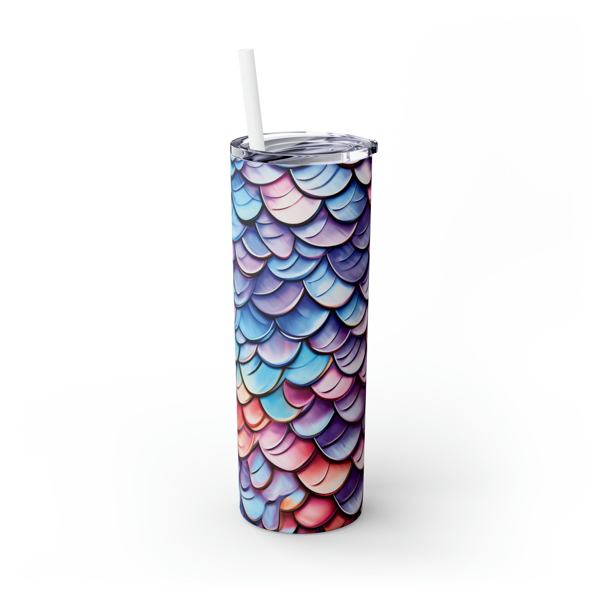 Artful Ocean Skinny Tumbler 20oz, Stainless Steel, Reusable, Eco-Friendly Drinkware, Essential for Ocean Conservationists & Sealife Fans - Chromatic Safari - -