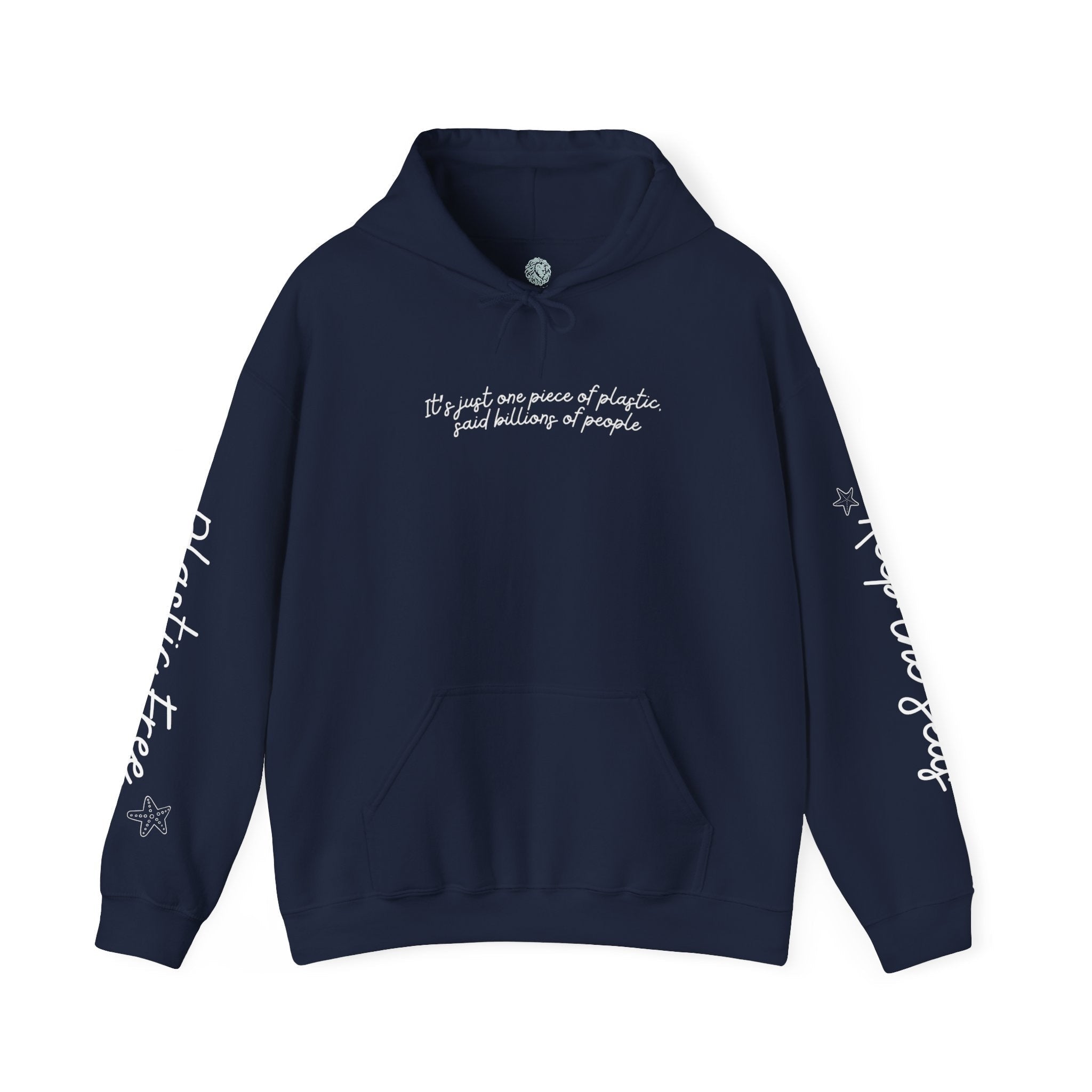 Blue Whale Design Hoodie: Eco-Friendly, Artistic Sweatshirt for Marine Life Enthusiasts, Perfect for Ocean Conservation Supporters - Chromatic Safari - Navy - S