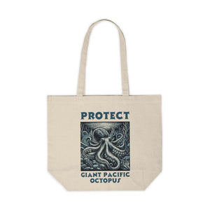 Giant Pacific Octopus Woodcut Design Tote Bag Elegant Sea Creature Art Print Shoulder Bag Eco-Friendly Reusable Cotton Shopper tot e t ote - Chromatic Safari - -