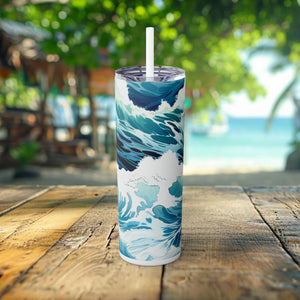 Gifted Ocean skinny tumbler straw redefining ocean decor stylish weapon in the fight against marine pollution - Chromatic Safari - -