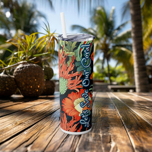 Luxury Art Nouveau 20oz Tumbler, Oceane Coral Decor, Stainless Steel, Eco-Friendly Elegance for Discerning Tastes Gifted Ocean ocean decore - Chromatic Safari - -