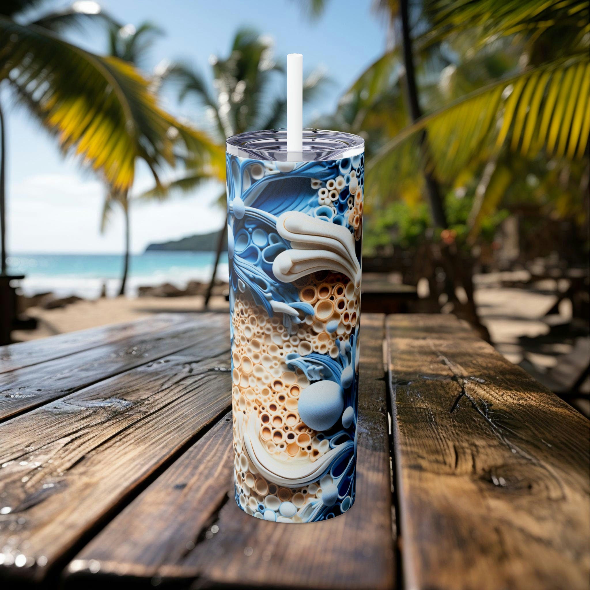 Octopus 20oz Skinny Tumbler with Marine Biologist Ocean Conservation Enthusiasts, Marine Life Advocates, Eco-Friendly Insulated Drinkware - Chromatic Safari - -