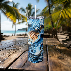 Octopus 20oz Skinny Tumbler with Marine Biologist Ocean Conservation Enthusiasts, Marine Life Advocates, Eco-Friendly Insulated Drinkware - Chromatic Safari - -