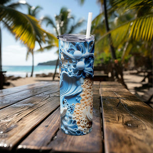 Octopus 20oz Skinny Tumbler with Marine Biologist Ocean Conservation Enthusiasts, Marine Life Advocates, Eco-Friendly Insulated Drinkware - Chromatic Safari - -