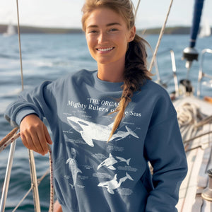 Orca Anatomy Eco-Friendly Sweatshirt: A Stylish Statement for Ocean Advocates and Sustainability Enthusiasts - Sweatshirt - Chromatic Safari - Blue Jean - S