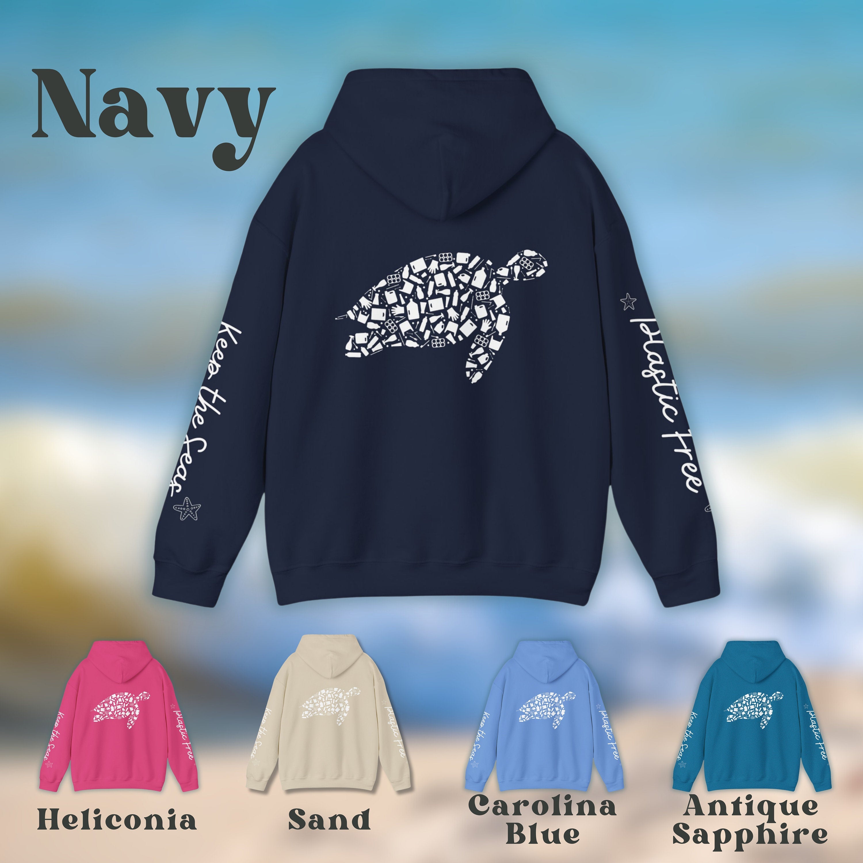 Unisex essential eco hoodie - turtle hi I am orders speedy funny art print sea creature