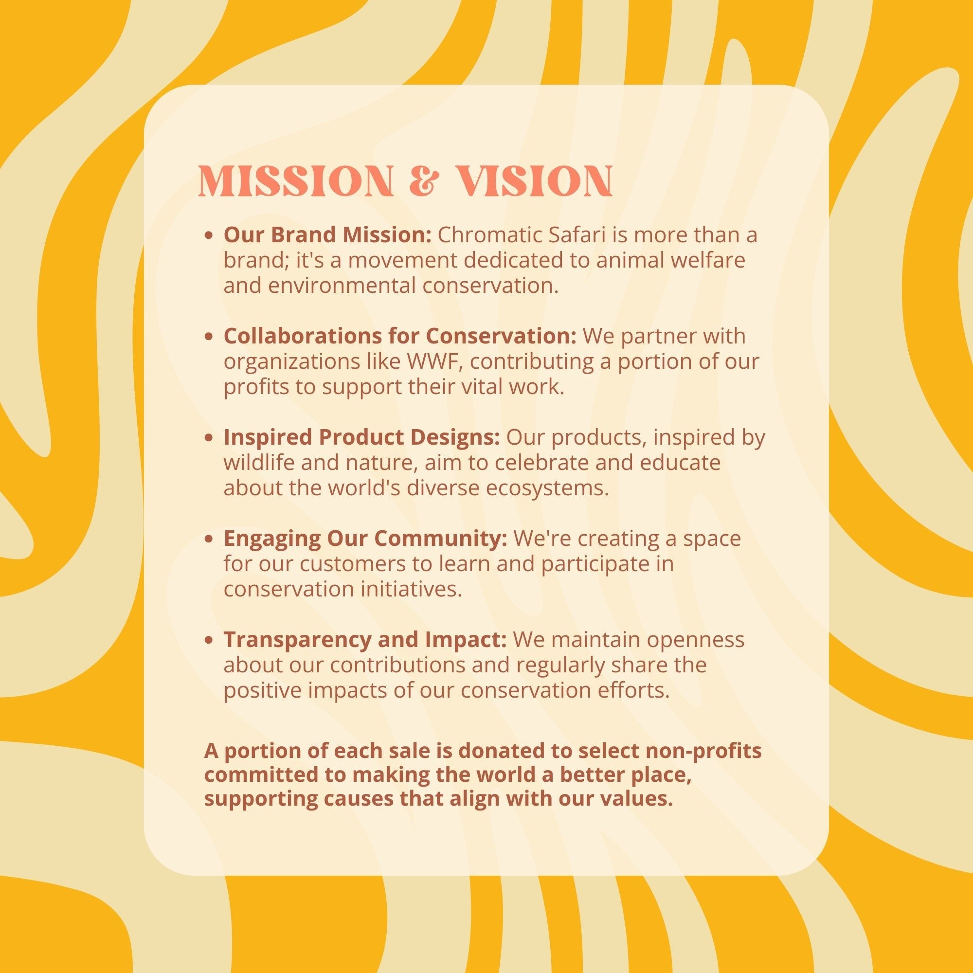 a poster with a message about mission and vision